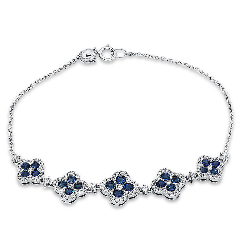 Armband mit Saphir  aus 750/-18 Karat Weißgold mit 131 Diamanten 0