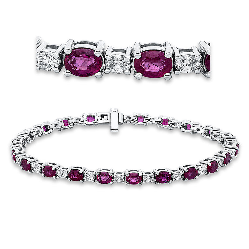Armband mit Rubin  aus 750/-18 Karat Weißgold mit 22 Diamanten 1