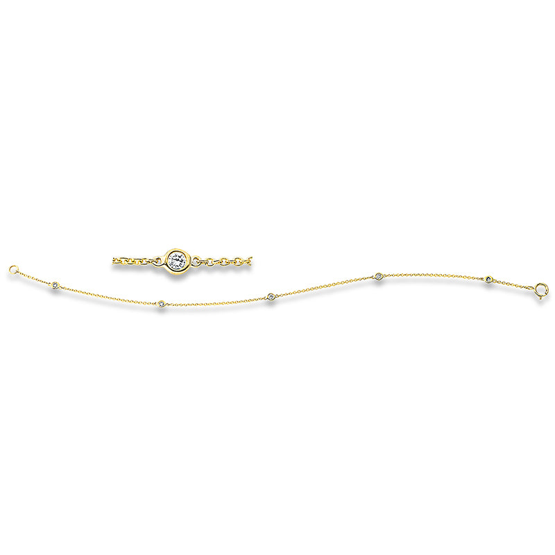 Armband    aus 750/-18 Karat Gelbgold mit 5 Diamanten 0