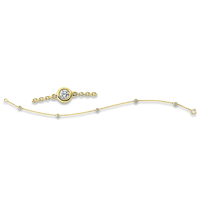 Armband    aus 750/-18 Karat Gelbgold mit 5 Diamanten 0