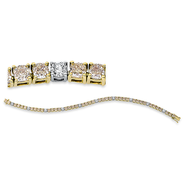 Armband    aus 750/-18 Karat Gelbgold / Weißgold mit 51 Diamanten 8