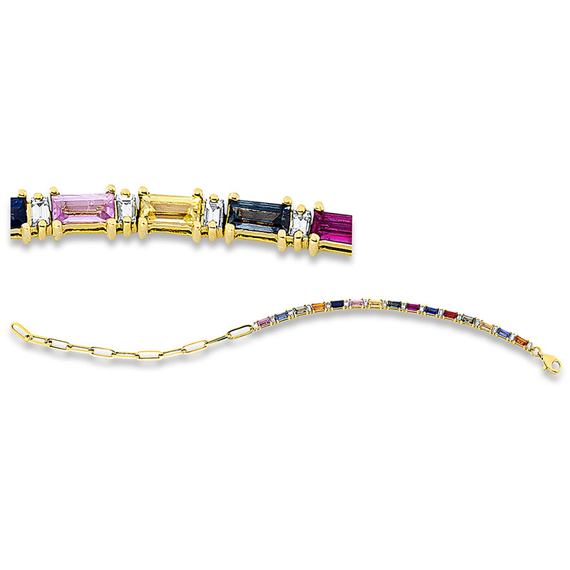 Armband mit Saphir  aus 750/-18 Karat Gelbgold mit 16 Diamanten 0