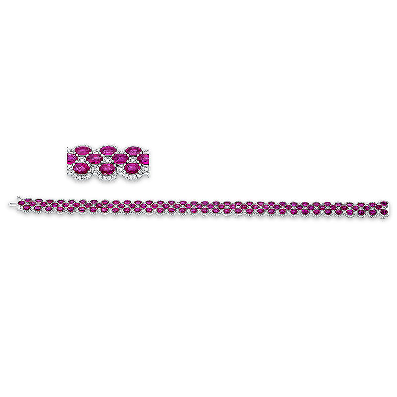 Armband mit Rubin  aus 750/-18 Karat Weißgold mit 363 Diamanten 1