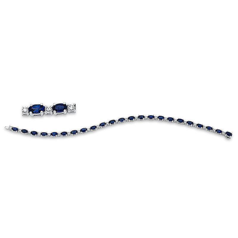 Armband mit Saphir  aus 750/-18 Karat Weißgold mit 23 Diamanten 1