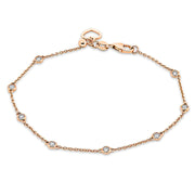 Armband    aus 585/-14 Karat Rotgold mit 8 Diamanten 0