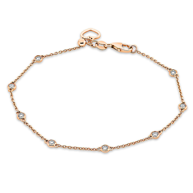 Armband    aus 585/-14 Karat Rotgold mit 8 Diamanten 0