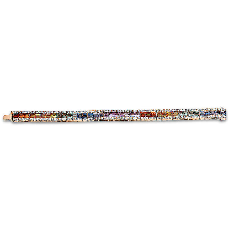 Armband mit Farbstein  aus 750/-18 Karat Rotgold mit 160 Diamanten 4