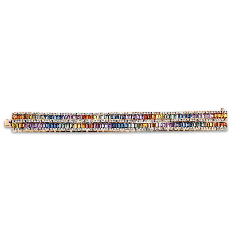 Armband mit Saphir  aus 750/-18 Karat Rotgold mit 240 Diamanten 5