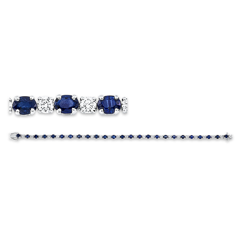 Armband mit Saphir  aus 750/-18 Karat Weißgold mit 25 Diamanten 2