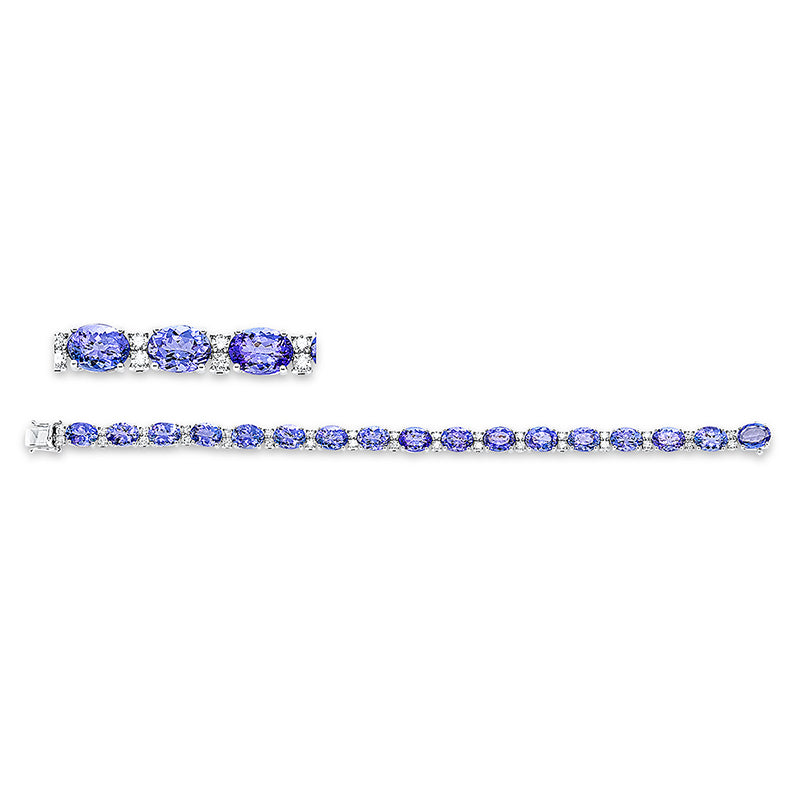 Armband mit Tansanit  aus 585/-14 Karat Weißgold mit 34 Diamanten 1