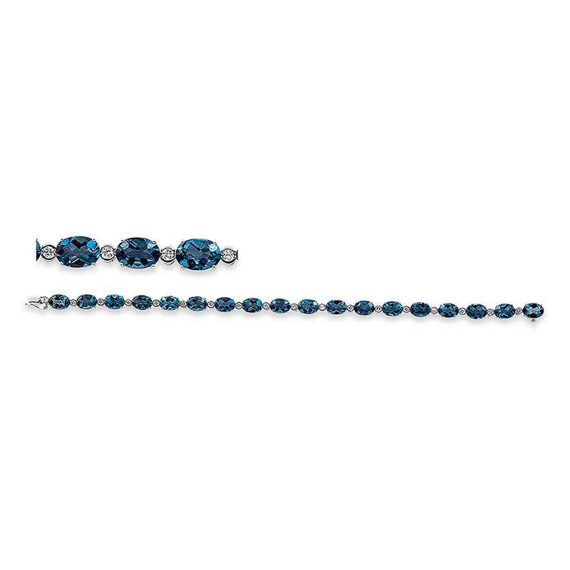 Armband mit Topas  aus 750/-18 Karat Weißgold mit 18 Diamanten 0