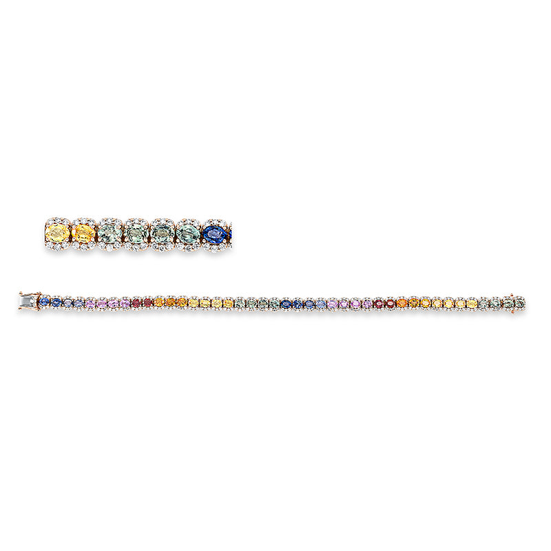 Armband mit Saphir  aus 750/-18 Karat Rotgold mit 252 Diamanten 2