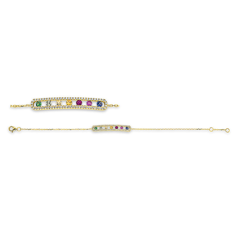 Armband mit Saphir  aus 750/-18 Karat Gelbgold mit 62 Diamanten 0