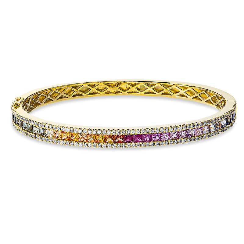 Armreif aus Gold mit Diamanten mit Saphir, -Symbol - 6A691