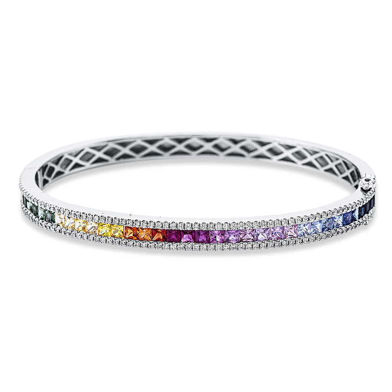 Armreif aus Gold mit Diamanten mit Saphir, -Symbol - 6A691