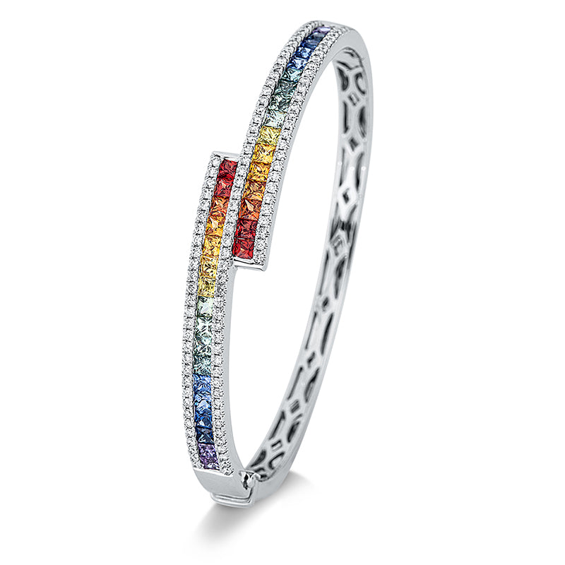 Armreif aus Gold mit Diamanten mit Saphir, -Symbol - 6A800
