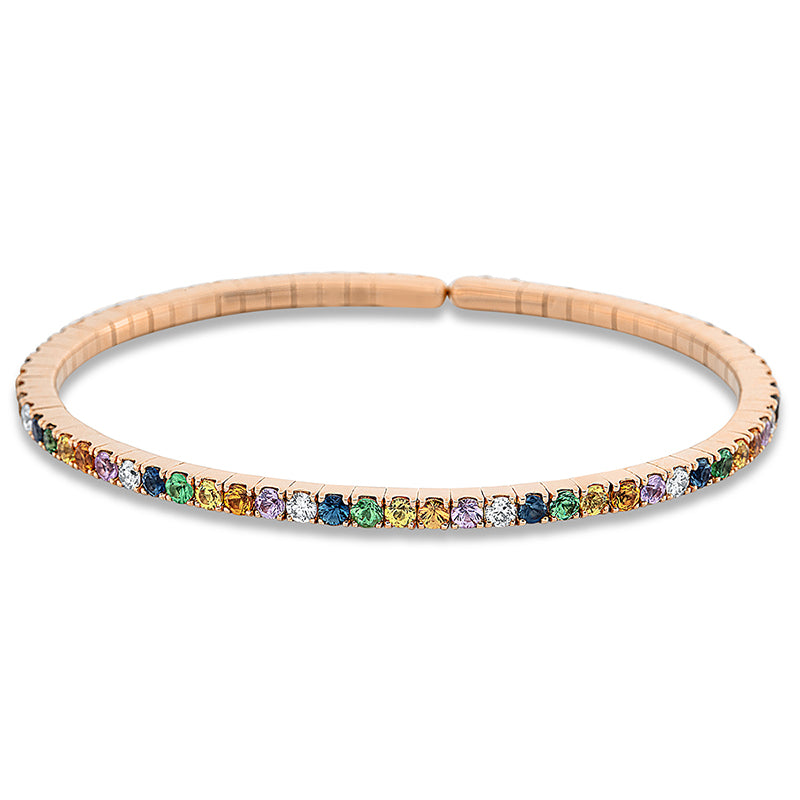 Armreif mit Saphir  aus 750/-18 Karat Rotgold mit 11 Diamanten 0