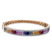 Armreif - Regenbogen-Schmuck aus Gold mit Diamanten mit Saphir, Fassung rhodiniert - 6A886
