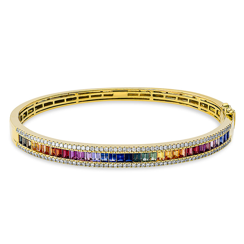 Armreif mit Saphir  aus 750/-18 Karat Gelbgold mit 118 Diamanten 0